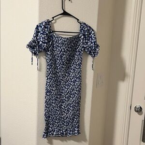 SHEIN Navy Floral Midi Dress